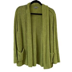 Habitat Step Into Spring Stroll Cardigan Womens Medium Green Knit Long Sleeve‎